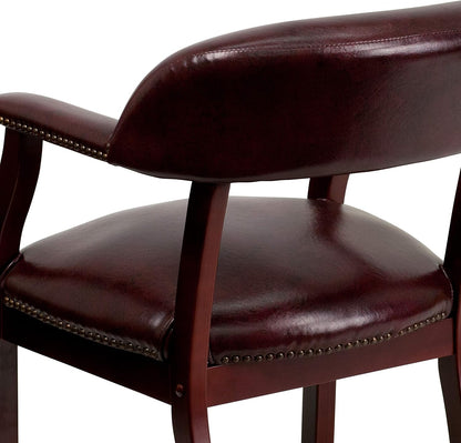 Flash Furniture Diamond Oxblood Luxe conferentiestoel van vinyl met accent nagelbekleding