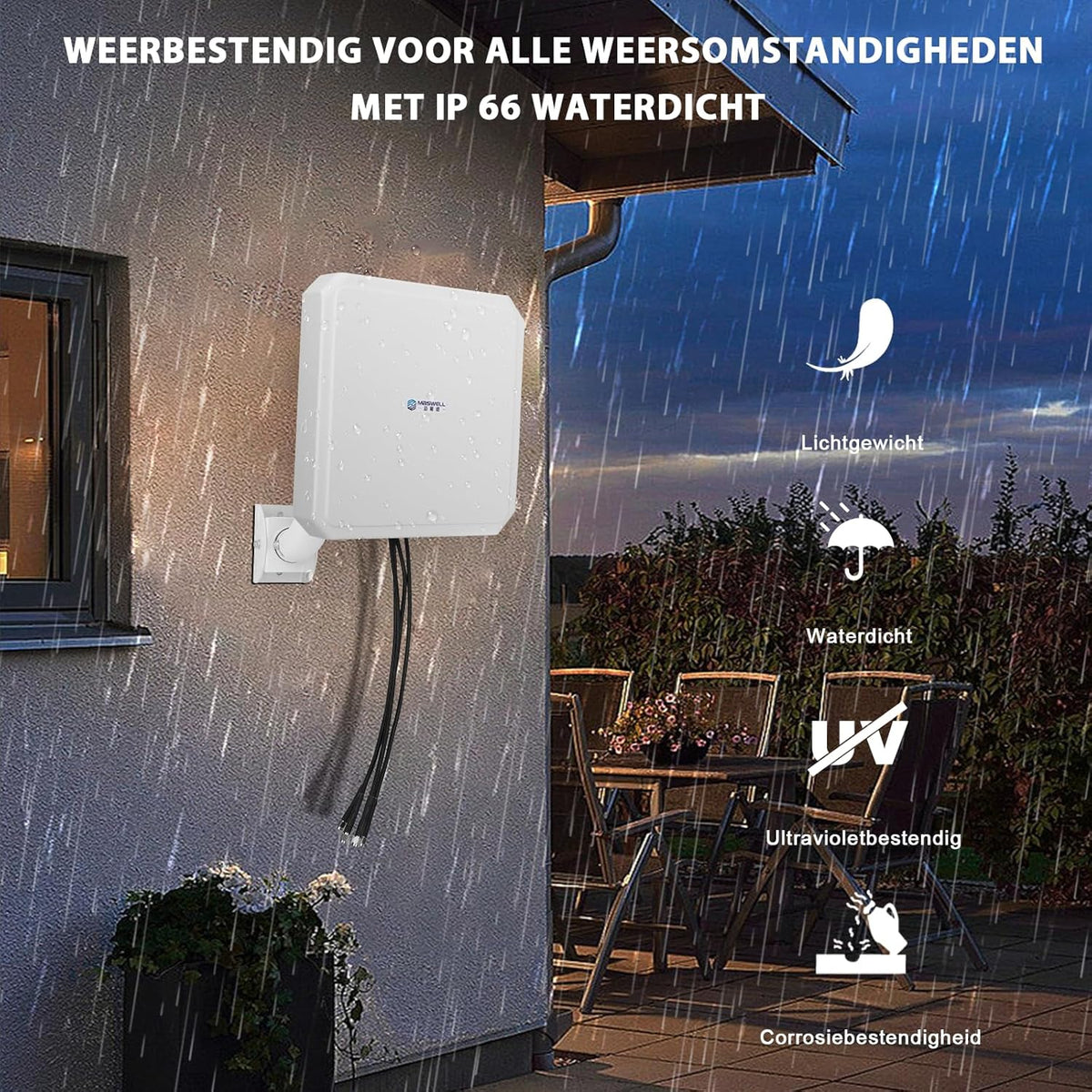 Maswell 5G Antenne 4X4 MIMO Outdoor, High Gain 10dBi Directionele Externe Antenne Compatibel met Vodafone EE Drie Zyxel NETGEAR ZTE 5G NR Routers en Gateways | Breedband 600-8000 MHz