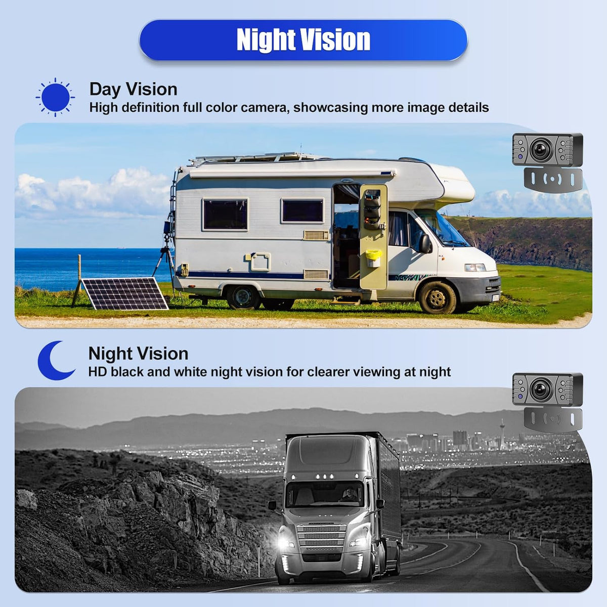 OiLiehu Draadloze Digitale Achteruitrijcamera, IP68 Infrarood Nachtzicht, 1080P Draadloze Camera Set met 4.3" IPS Monitor, Met Parkeerhulplijnen