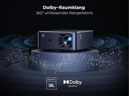 Beamer 4K met Android TV 12.0, Sound by JBL, Dolby audio, NFC, autofocus, automatische trapeziumcorrectie, WiFi6, Bluetooth, YABER K2s 1000 ANSI 1080p full HD-beamer, thuisbioscoop, outdoor, 300 inch