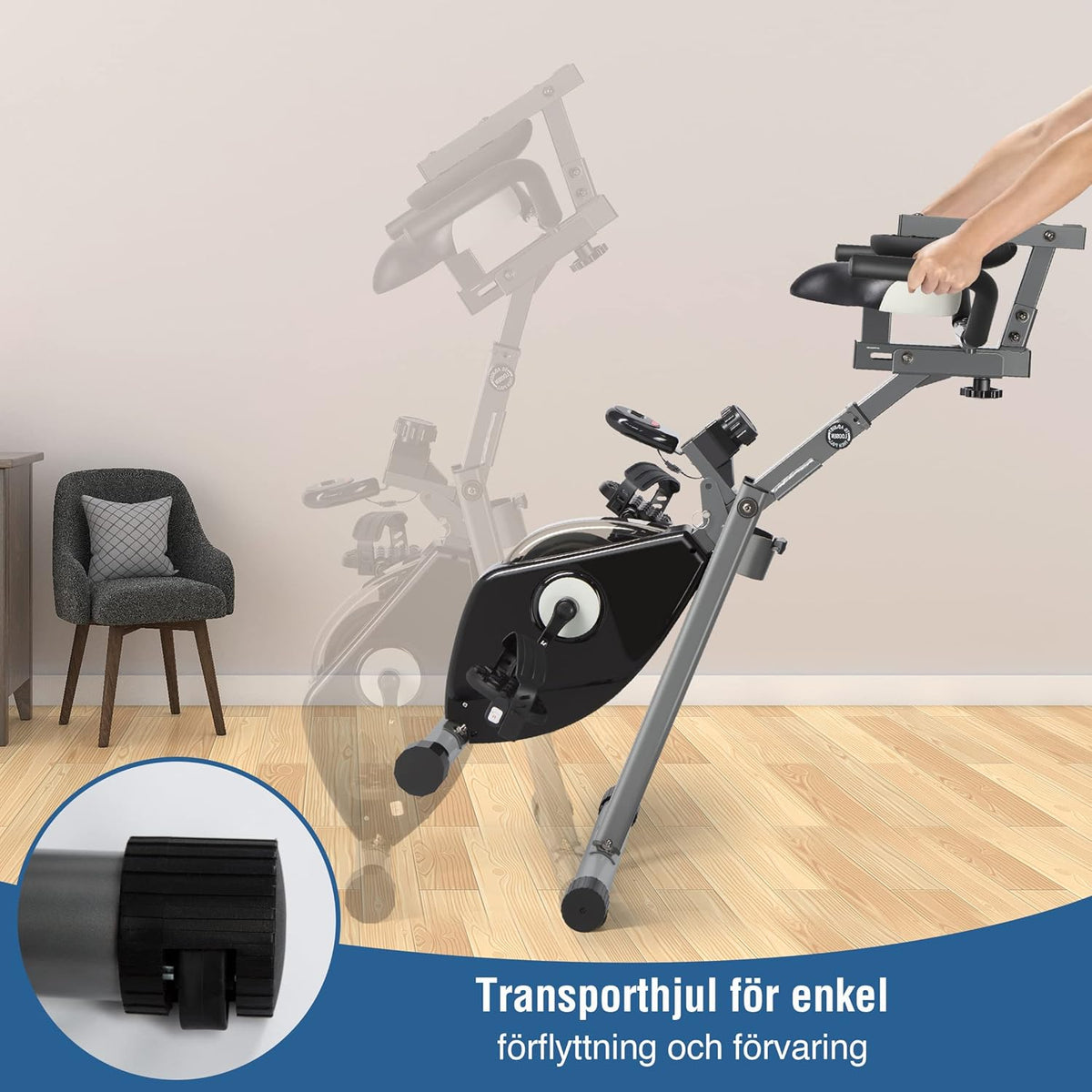 Ultrasport Senioren Recumbent Home Trainer, ligfiets hometrainer met lage instaphoogte, acht weerstandsniveaus, trainingscomputer, gecertificeerd volgens GS, CE en EN957, comfortabele vulling