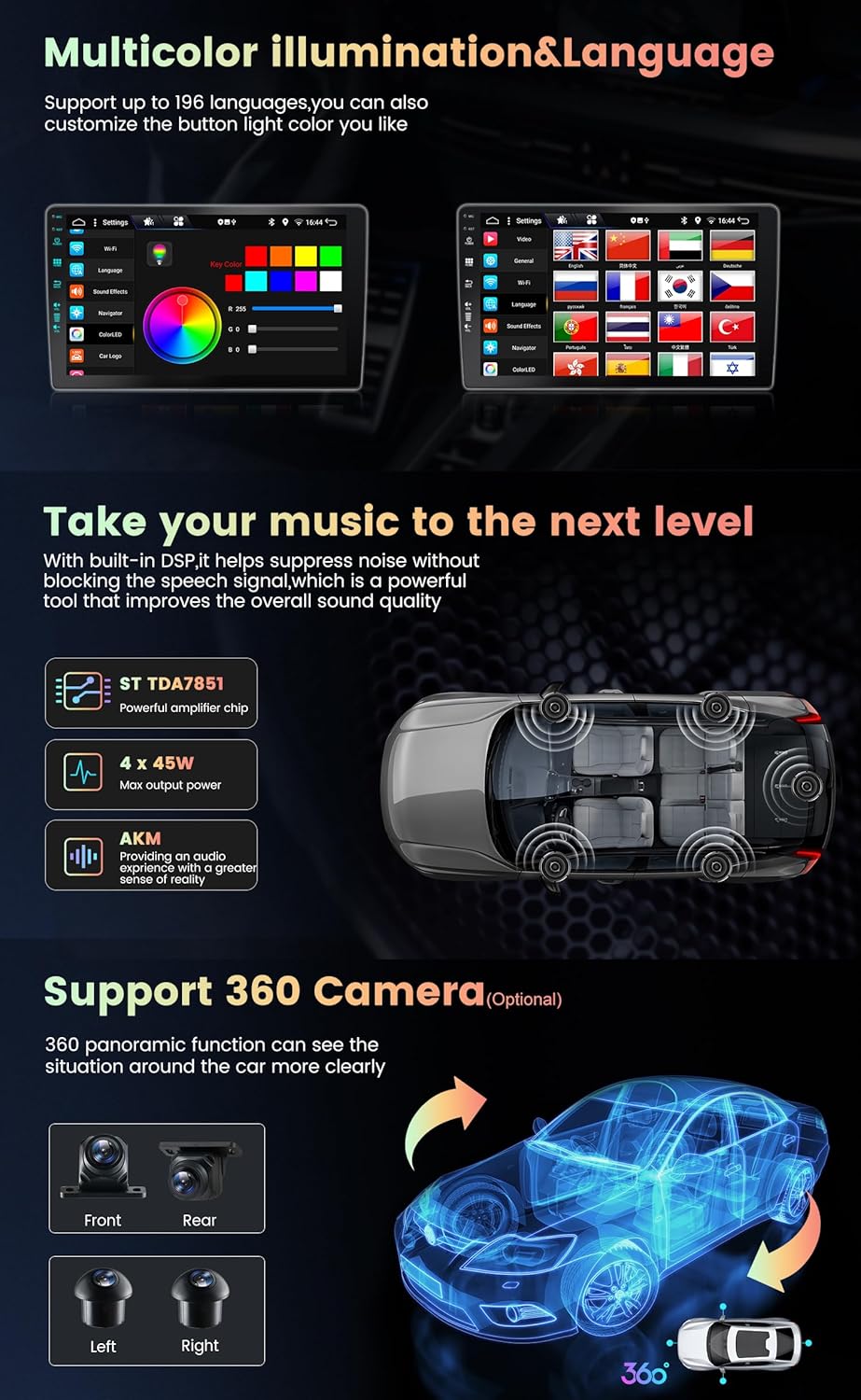 9-inch Autoradio – Multimedia Speler – Auto Stereo – Navigatiesysteem – Android Radio – Android 15 OS – 6GB RAM + 128GB Opslag – Draadloze CarPlay & Android Auto