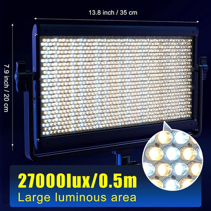 GVM 1500D RGB videolichtpaneel met lichtstatief, 3 stuks 75 W led-fotografielamp 27000lux/0,5 m 3200K-5600K studiolicht voor YouTube film streaming, 18 lichteffecten, app-bediening, 1128 lampkralen