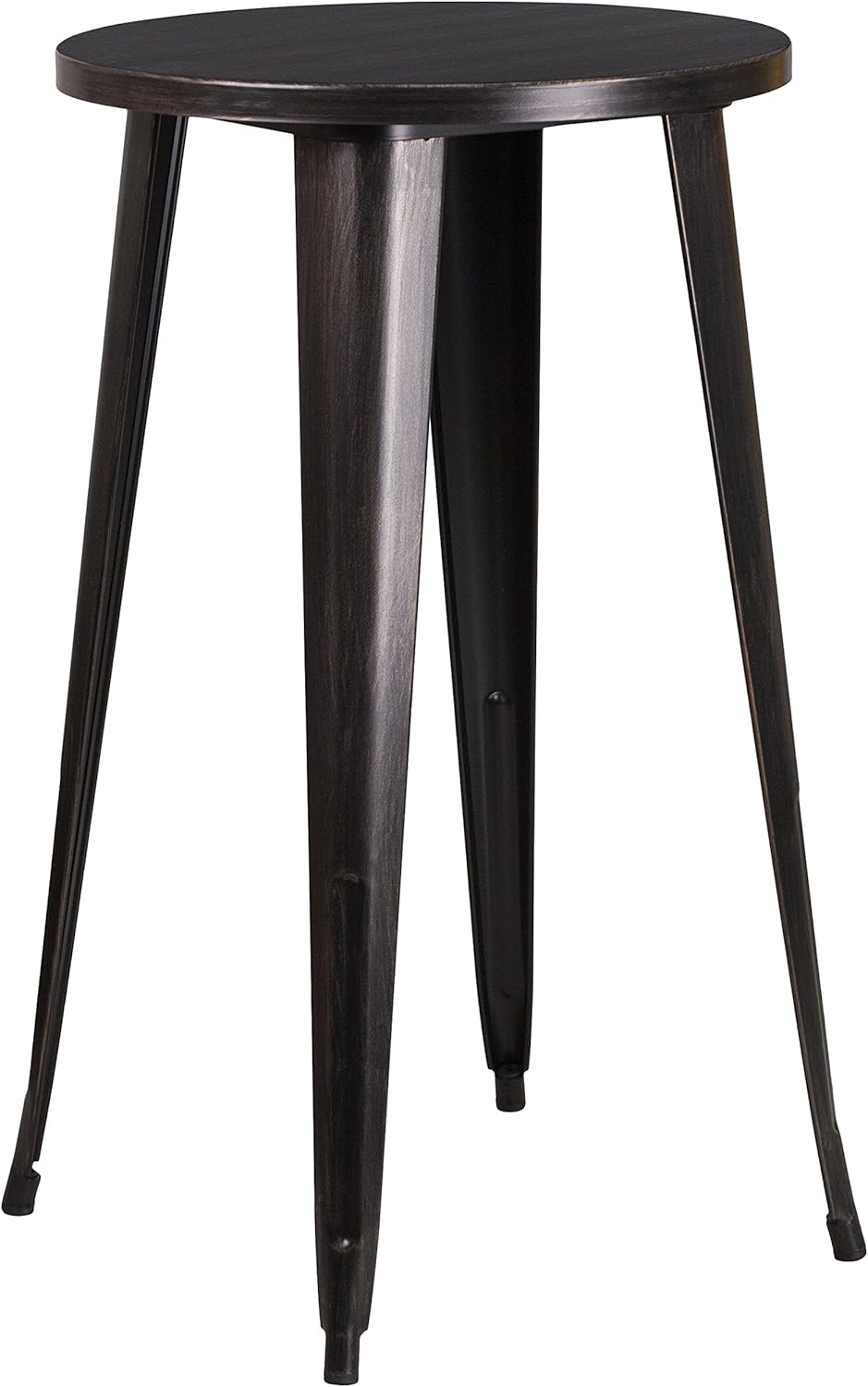 Flash Furniture Ronde tafel voor binnen-buiten, metaal, zwart/antiek goud, 101,6 x 66,04 x 12,7 cm