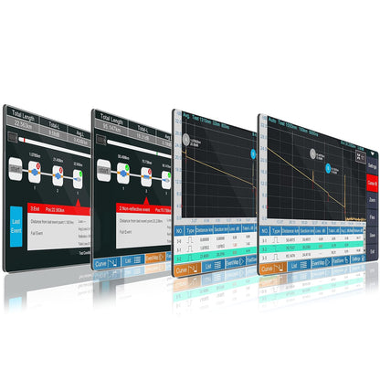 1310nm/26dB 1550nm/24dB Glasvezel OTDR Tester (Ingebouwde OPM+OLS+VFL+RJ45-kabeltracker+Evenementenkaart) SM Fiber 4,3inch Touchscreen OTDR meting (SC+FC+ST+LC UPC&APC-adapter)-SS304T-2A1