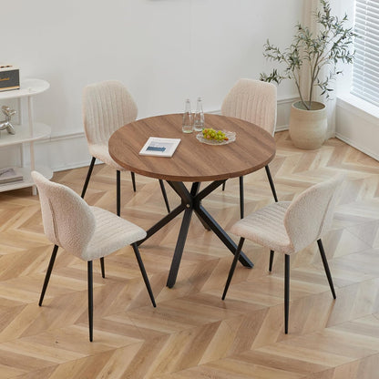 Salontafels - Tafel - Eettafel - Keukentafel - 76,5 cm x 54 cm - 100 diameter - Donkerbruin