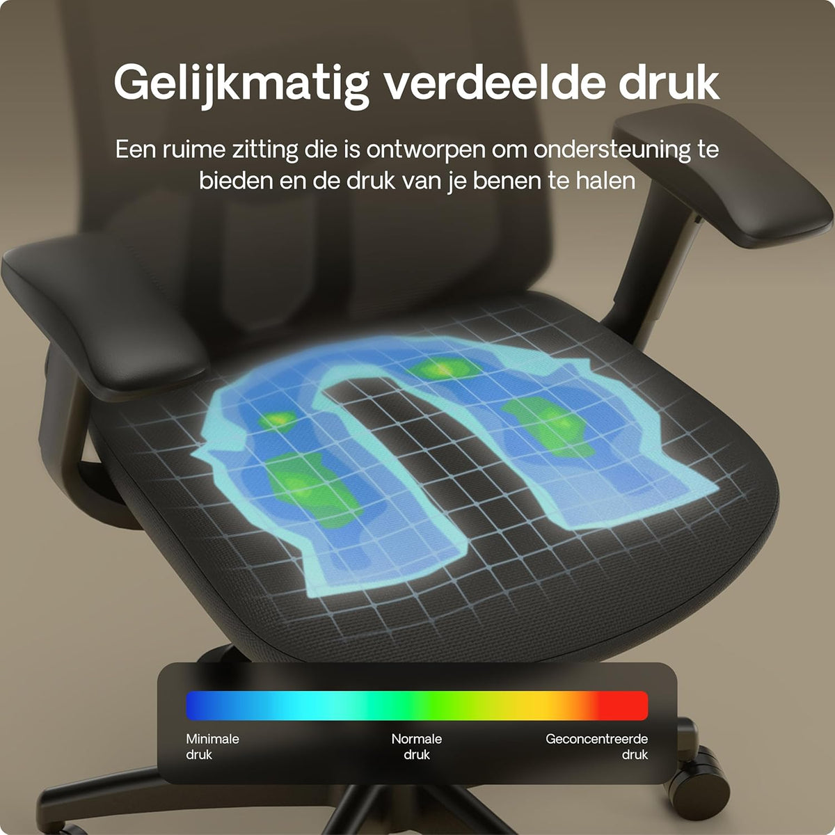 Desktronic SitOne Office Chair Adjustable Ergonomic Office Chair with Headrest, Armrests, Lumbar Support, Height Adjustment - Designed for European Body - Breathable Mesh - Spacious Seat (Black) - QUORE