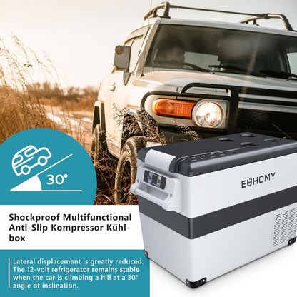 EUHOMY Compressor-koelbox, 12 V, 45 liter, autocompressor met app-gestuurd, 12 V/240 V koelkast -20 °C tot 20 °C, draagbare koelkast voor camping, reizen, vrachtwagens