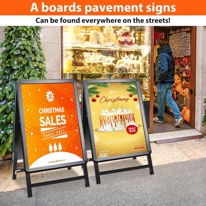 A Board Bestrating Sign Frame - A1 Dubbelzijdig Bestrating Board met Aluminium Snap Frame Sign Stand voor Outdoor Heavy Duty Poster Menu Stand Reclame Display Stand, Zwart