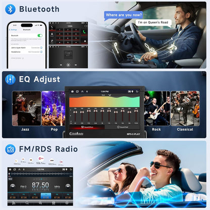 2G+64G Draadloze Carplay Android 13 Autoradio 1 Din met Android Auto Navi GPS WiFi 7 inch Auto Uitbreidbaar Scherm Autoradio met Mirror Link Bluetooth FM/RDS/DAB/SWC/EQ/DVR Achteruitrijcamera