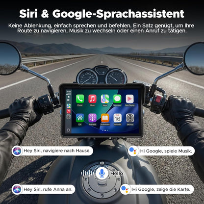 Draadloos CarPlay Motor Scherm – Motorfiets Display – Navigatie Scherm – Touchscreen GPS – Android Auto Interface – 7 Inch IPS HD Touchscreen – IP67 Waterdicht & Robuust