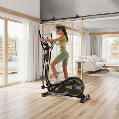 Zipro Ellipse Trainer Wave Ellipse Trainer, Up to 120 kg, Home Cross Trainer Cardio Training Device, Exercise Machines, Exercise Bike, 32 Resistance Levels, Bluetooth, iPad Holder - QUORE