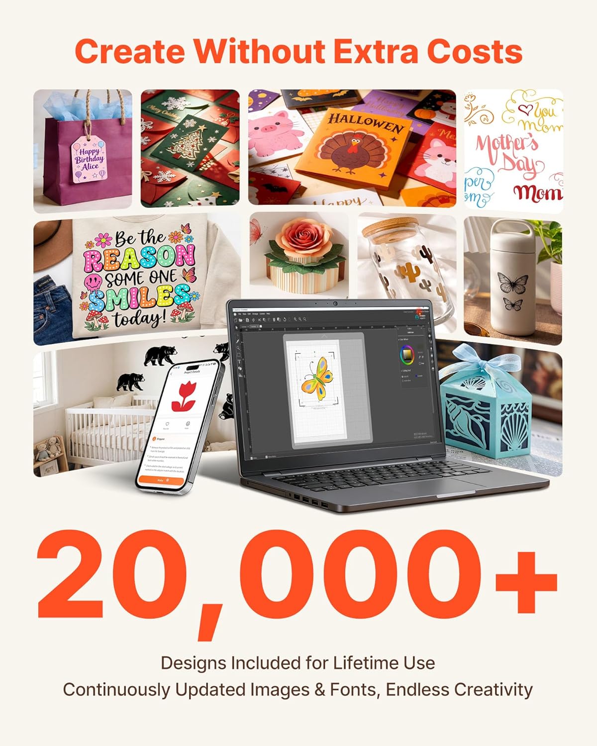 VEVOR Vinylsnijplotter, 305 mm, met gereedschapsset, touchscreen-bediening, multifunctionele snijmachine, compatibel met iOS, Android, Mac, Windows, voor het knutselen van kaarten, papier