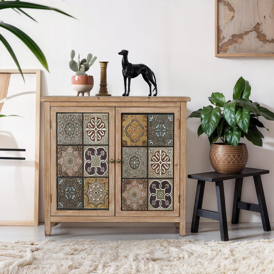 ALPHA HOME Sideboard with 2 Compartments, Multifunctional Cabinet, Kitchen Cupboard, Side Cabinet with Double Doors, Garden Cabinet, File Cabinet, Hallway Cabinet, Storage Cabinet, 36 x 89 x 84 cm