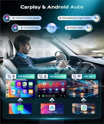 Autoradio – Multimedia Speler – Dashboard Radio – Inbouw Radio – Auto Entertainment Systeem – 9 Inch IPS Touchscreen – Android 15 Met Draadloos CarPlay & Android Auto
