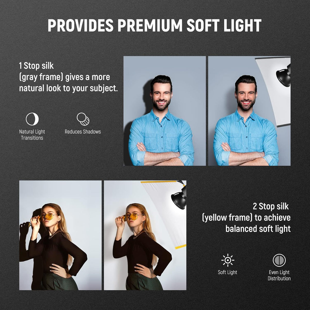 NEEWER SF6090F 5-in-1 opvouwbare fotovlaggenset, reflector, lichtmodificator, voor zacht, diffuus en lichteffecten, inclusief draagtas
