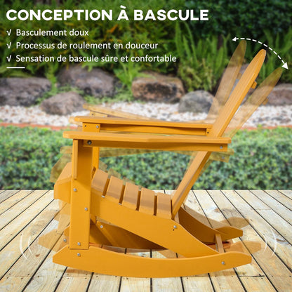 Adirondack - Tuinstoel - Schommelstoel - Relaxstoel - Ergonomische Rugleuning - Stevige - voor Tuin - Balkon - Terras -  HDPE - 73.5 x 93 x 91.5 cm - Oranje
