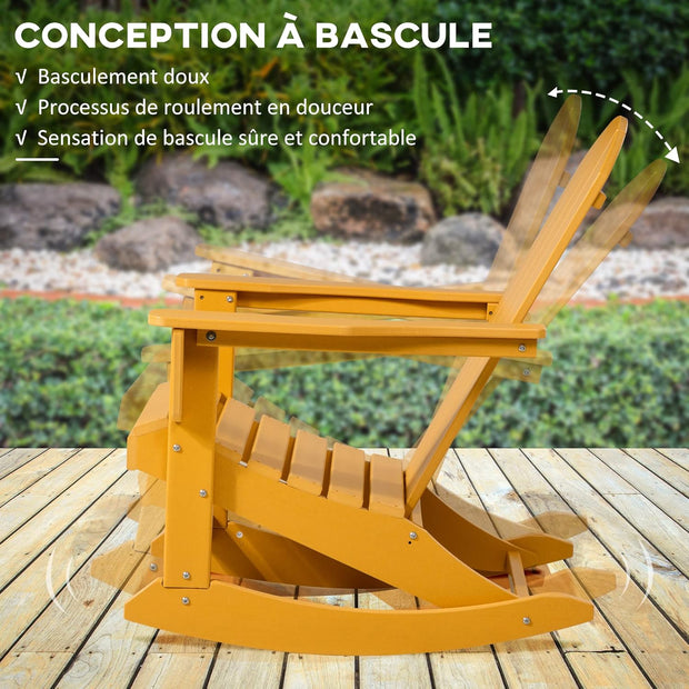 Adirondack - Tuinstoel - Schommelstoel - Relaxstoel - Ergonomische Rugleuning - Stevige - voor Tuin - Balkon - Terras -  HDPE - 73.5 x 93 x 91.5 cm - Oranje
