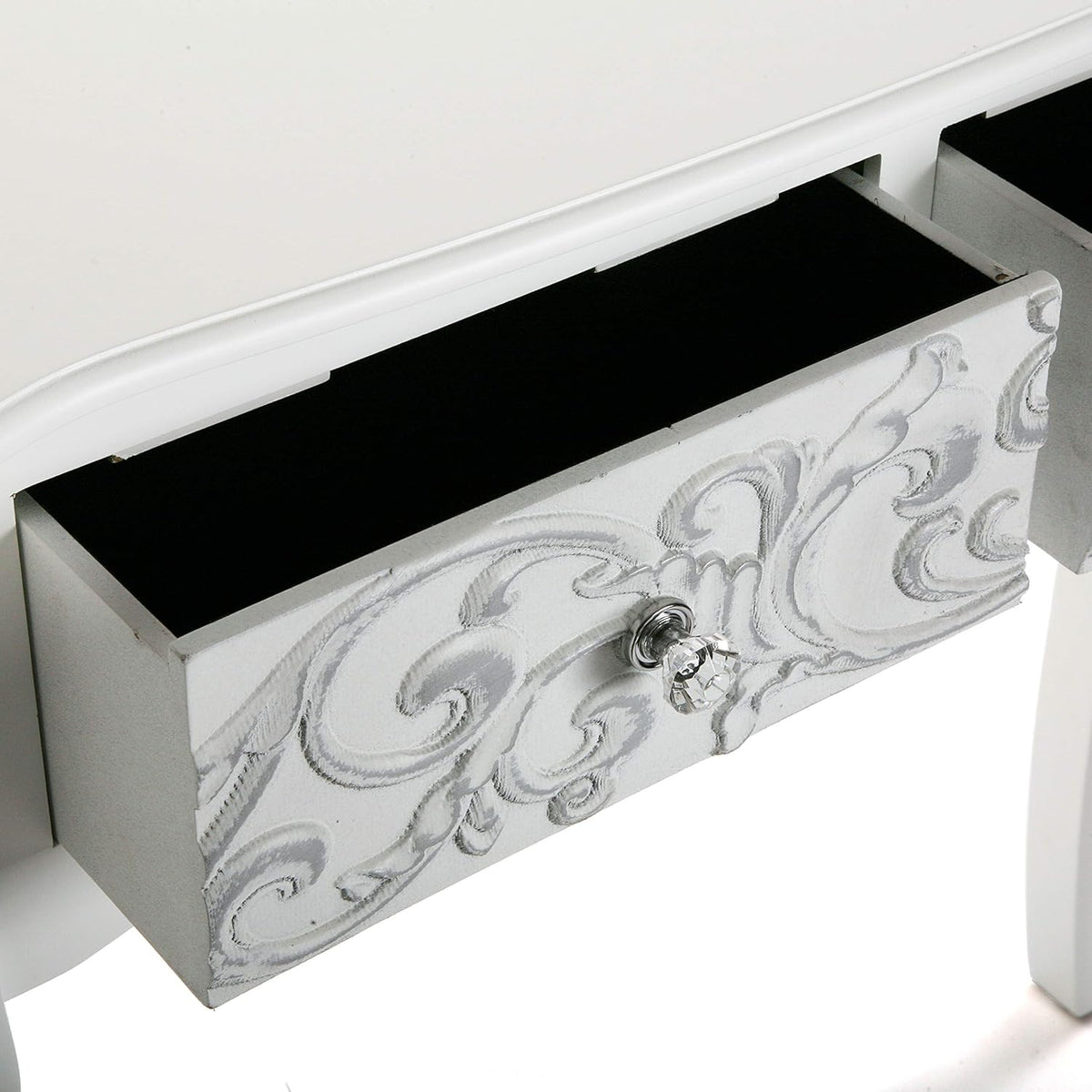 Versa Anjali Bijzettafel voor in de Hal Entree Haltafel, Console Tafel, met 2 lades, Afmetingen (H x B x H) 80 x 25 x 80 cm, Hout, Kleur Wit