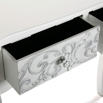 Versa Anjali Bijzettafel voor in de Hal Entree Haltafel, Console Tafel, met 2 lades, Afmetingen (H x B x H) 80 x 25 x 80 cm, Hout, Kleur Wit