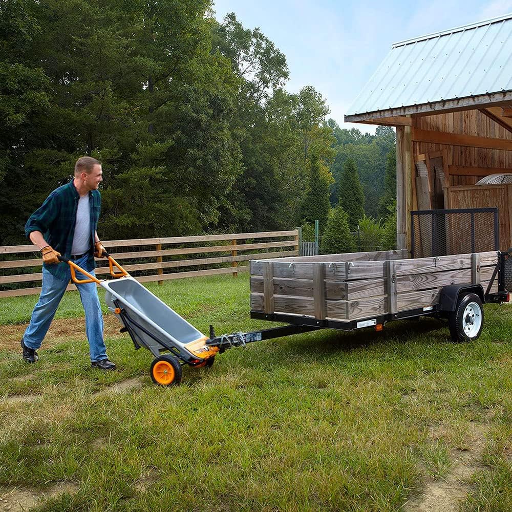 Kruiwagen - Steekwagen - 8-in-1 functie - met Massief Rubberen Banden - Tuinkar - Draaghulp - Vuilniszakhouder - Compact - voor Binnen  - Buiten - 106.5 x 46 x 30.5 cm - Zilver