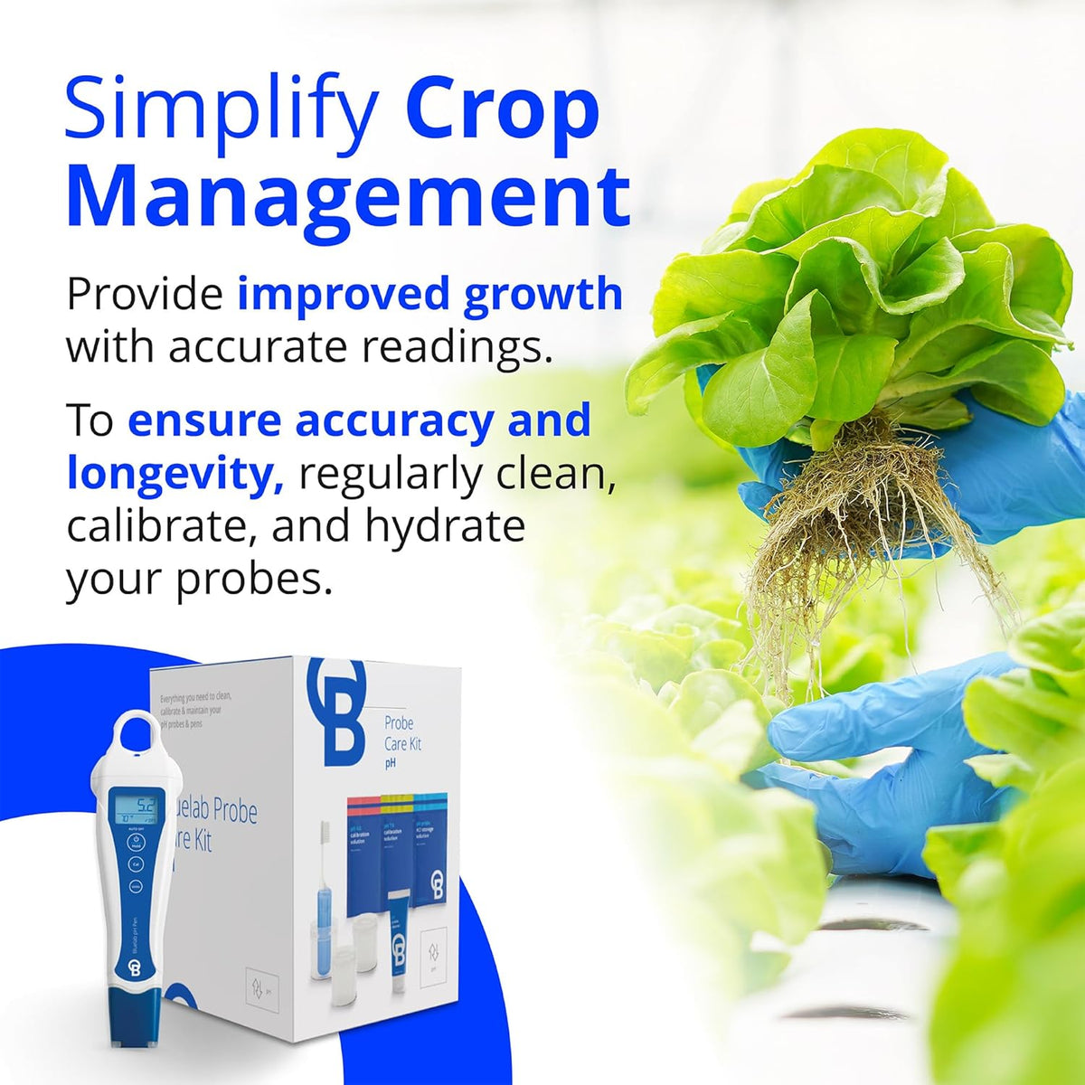 Bluelab pH-Pen & Care Kit met kalibratieoplossing, opslag en kwast – digitale tester voor pH & temperatuur in bodem/oplossingen, zorgt voor optimale gezondheid van planten en opbrengst
