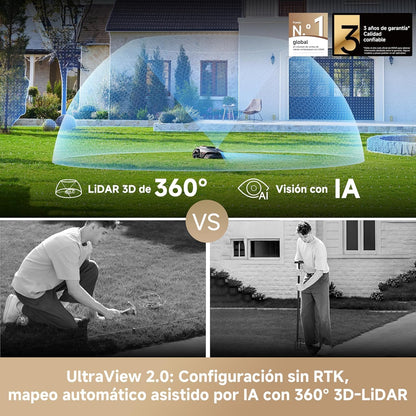 MOVA LiDAX Ultra 800 en Garage Bundle: Draadloze robotmaaier zonder perimeterdraad, zonder RTK en met automatische kaartcreatie via 3D LiDAR met 360° zicht en AI, maaihoogte tot 5 cm