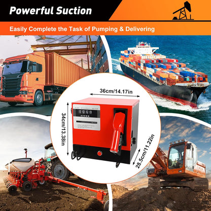 Self-priming diesel pump, fuel pump, fuel oil pump with car gun & filter, biological heating oil pump, self-priming, automatic dosing gun, diesel filling station, oil pump, - QUORE