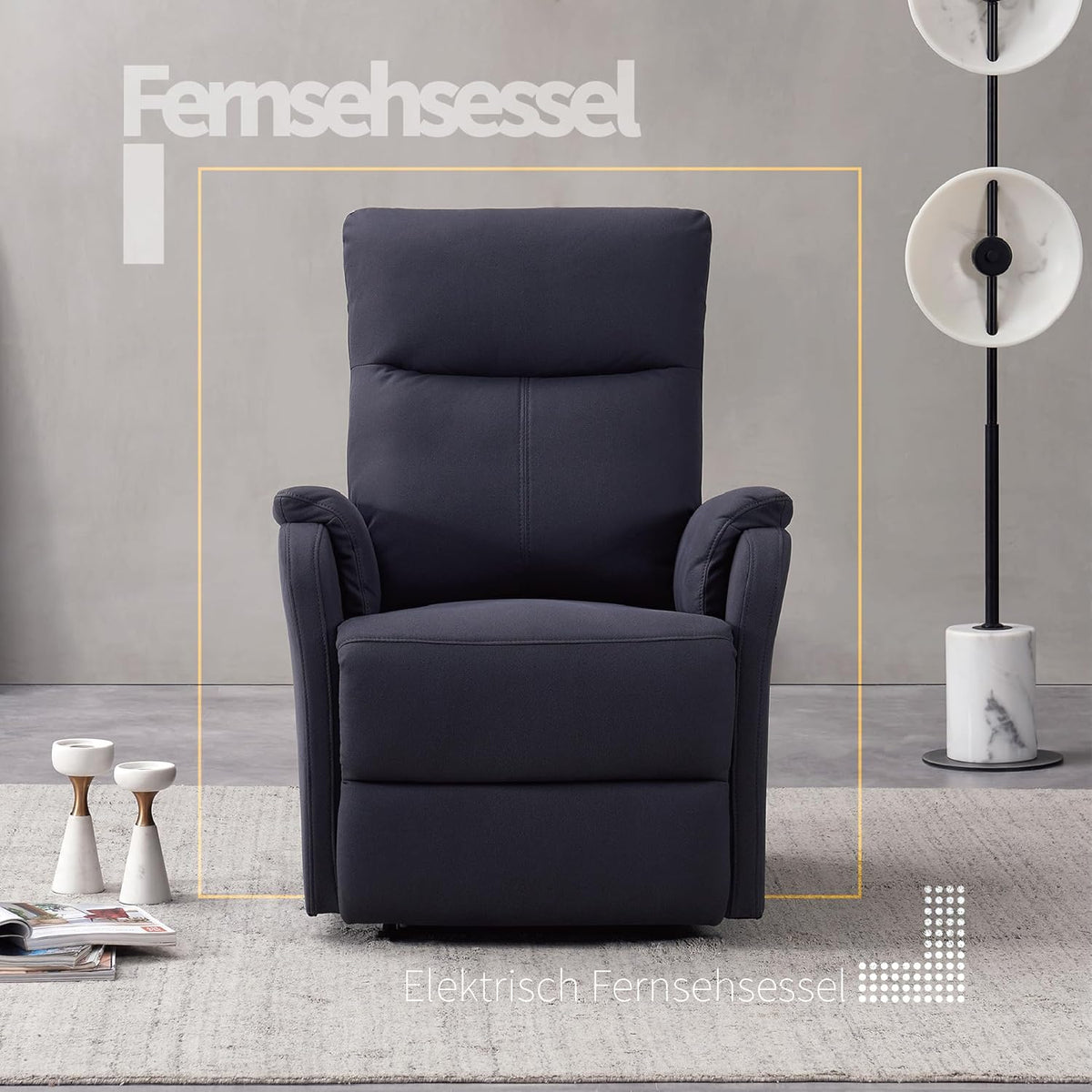 Elektrische Relaxfauteuil – Relaxstoel – TV Stoel – Verstelbare Fauteuil – Ergonomische Ligstoel – Draadloze Verstelling – Ademend Stof – Ruimtebesparend Design