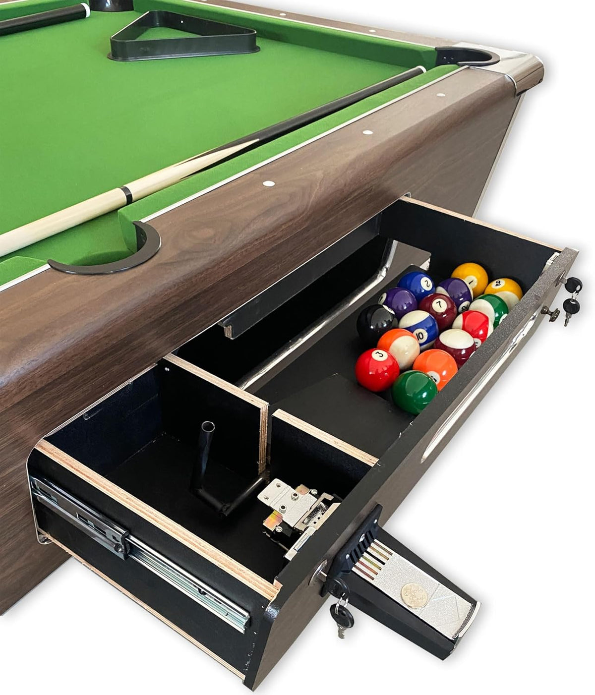 Billiard table 7FT green with manual coin - Competition - QUORE