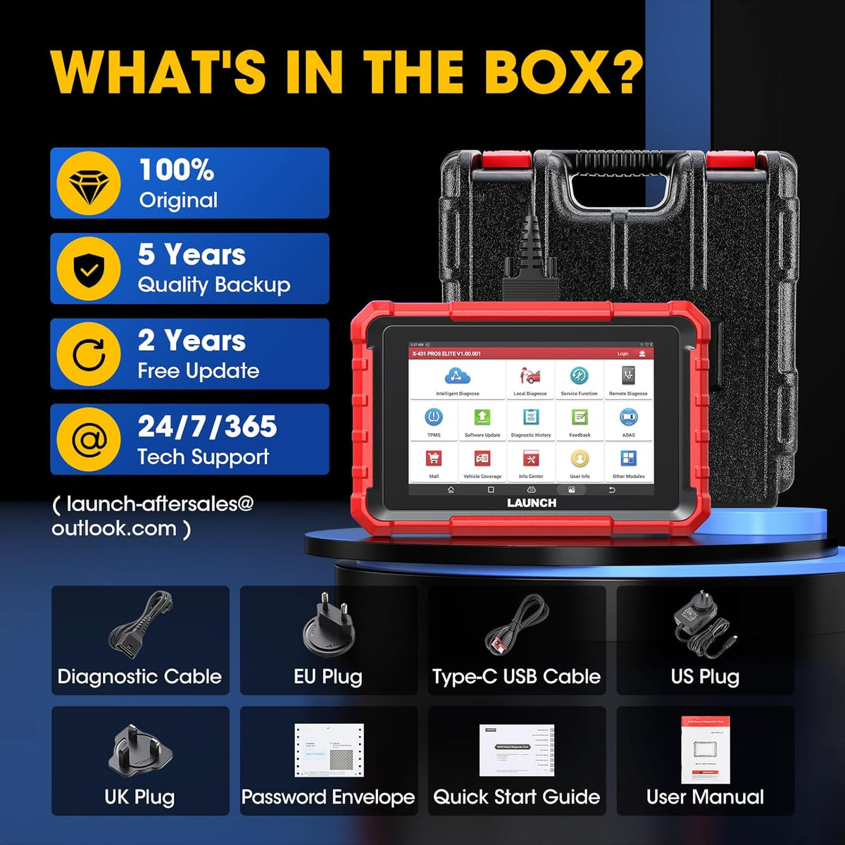 Autodiagnose Scanner – OBD2 Scanner – Foutcode Lezer – Diagnose Tool – All-systeem Scanner – Bi-directionele Communicatie – 38+ Servicefuncties & ECU Online Codering