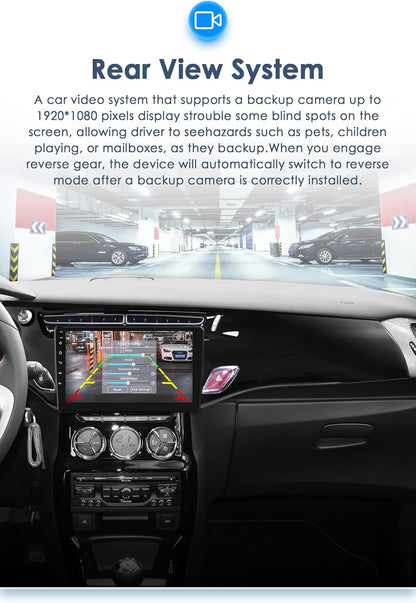 Android 13 autoradio voor Citroen C3 DS3 2010-2016 8-core 4G+32G GPS Navi met draadloze carplay Android Auto Bluetooth DAB WiFi 4G Mirror Link Achter/vooraan camera -zwart