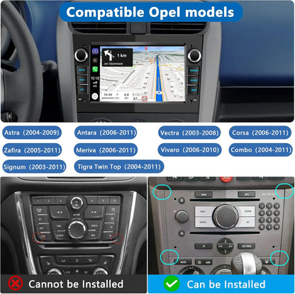 2 DIN autoradio voor Opel Corsa d/Astra h/Zafira b/Meriva/Vivaro Bluetooth Stereo Car met Wireless Carplay Android Auto 7 inch scherm Mirror Link / FM / AHD achteruitrijcamera / WiFi - zwart
