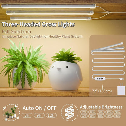 Plantenstandaard Met Kweeklampen Wit – Plantenrek – Bloemenstandaard – Bloemenrek – Plantenhouder – 8-Laags S-Vormig Design – 3-Kops Volspectrum Kweeklampen Met Timer En 9 Lichtstanden