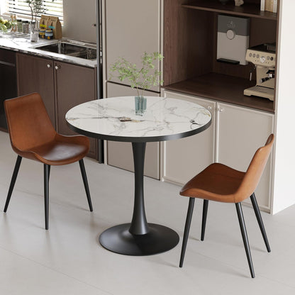 FATIVO Eetkamertafel rond met zwarte ijzeren poten 78 x 76 x 76 cm