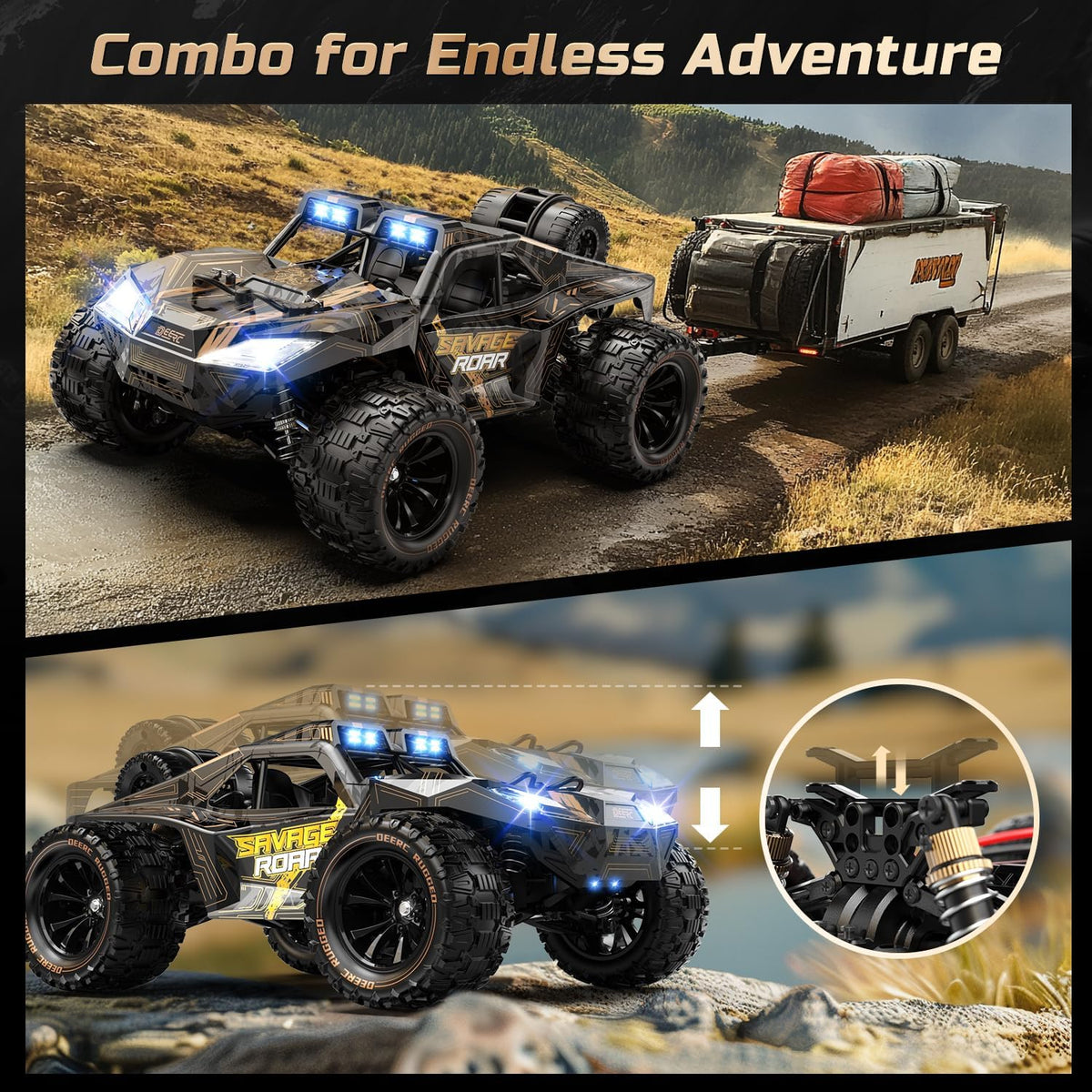 <font dir="auto" style="vertical-align: inherit;"><font dir="auto" style="vertical-align: inherit;">        DEERC 1:14 Fast Remote Control Car, 40km/h High Speed RC Truck with LED Headlight for Boys, Offroad 2.4GHz 4x4 RC Offroad Car, Monster Truck Toy,