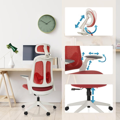 hjh OFFICE Professionele bureaustoel ARCEO WF stof/netstof Rood