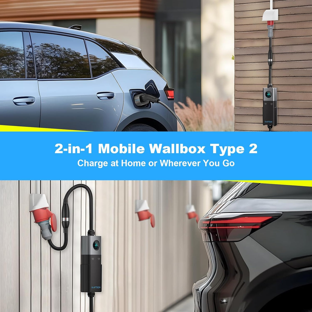 <font dir="auto" style="vertical-align: inherit;"><font dir="auto" style="vertical-align: inherit;">        Mobile Wallbox 22 kW three-phase, EV charger type 2 32 A with T2 cable 5 m, charging station for electric cars, IP66, adjustable current with Schuk