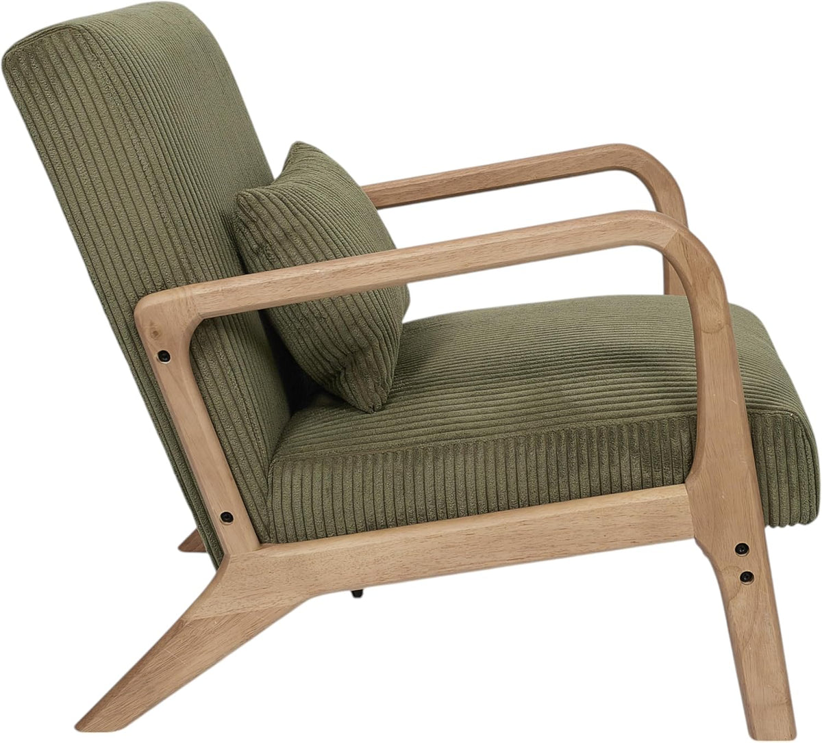 HOME DECO FACTORY, HD0531, Moderne groene velvet fauteuil voor in de woonkamer, ergonomisch ontwerp voor optimaal comfort, ideaal voor ontspanning en lezen, afmetingen 64,5x75x83 cm, groene kleur