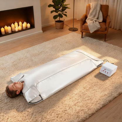 Infrarood Saunadeken – Warmtedeken – Sauna Deken – Infrarooddeken – Gewichtsverlies Deken – 600W Vermogen – Instelbare Temperatuur 35-80°C Met Timer 90 Minuten - QUORE