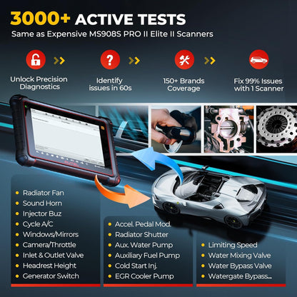 Autel MaxiCOM MK900-TS TPMS Scanner, 2024 bijgewerkt bidirectioneel gereedschap van MaxiCheck MX808S-TS, MK808S-TS, MS906TS met meer dan 40 diensten, meer dan 3000 actieve tests, diagnose van alle