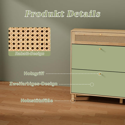 Schoenenkast – Schoenenrek – Entreekast – Opbergkast – Schoenopberger – Groen en Naturel – Compact 24 cm Diep – Verstelbaar Binnenrek