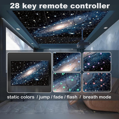 JBER Art Akoestische panelen met knipperlichten van sterrenlicht, set van 6 zelfklevende grote muurkunst schilderijen voor celdecoratie, geluidsabsorberende panelen voor (Nebula-01, 180×120CM)