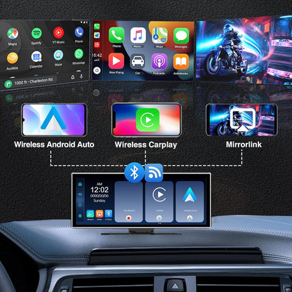 Carplay Scherm – Touchscreen – Android Auto – Airplay – Mediaspeler – 11,26 Inch IPS – Draadloos – 4K Achteruitrijcamera – Navigatie met GPS