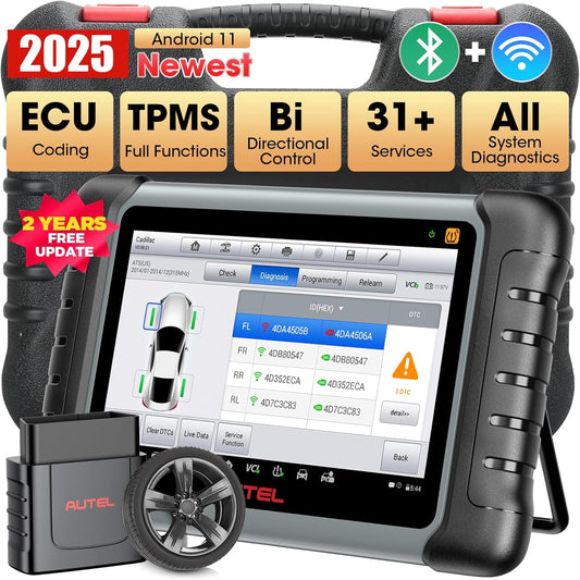 Autel MaxiPRO MP808S-TS Scanner, 2025 Bidirectional Control Scan Tool, 2-Year Free Updated, Full TPMS, ECU Coding Same as MP808BT Pro/MS906TS/MS906 Pro-TS, 31+ Services, All-System Scan & FCA AutoAuth
