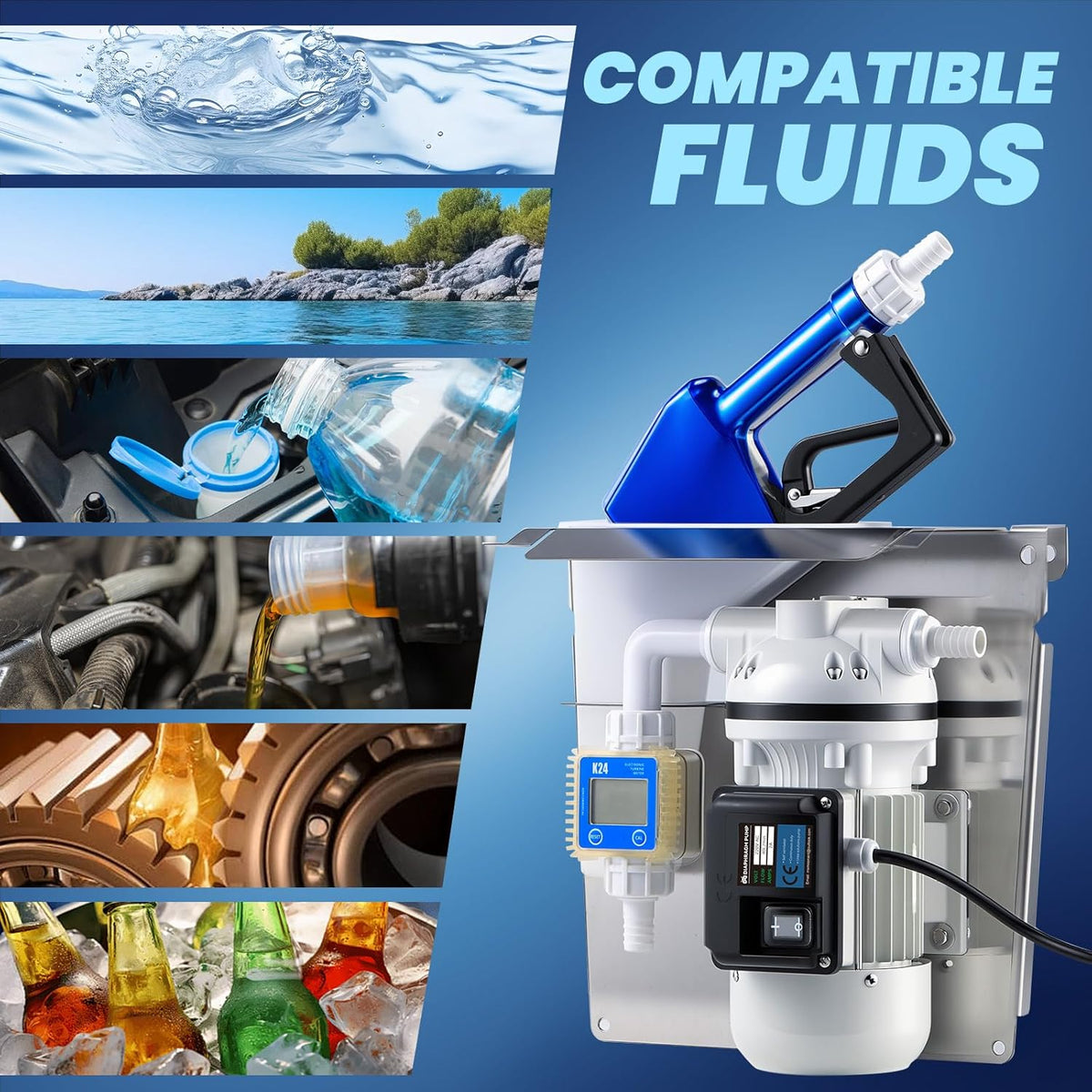 DEF Transferpomp Set Voor IBC-Container – AdBlue Pomp – Ureumpomp – Transferpomp – Membraanpomp – 40 L/Min – Zelfaanzuigend