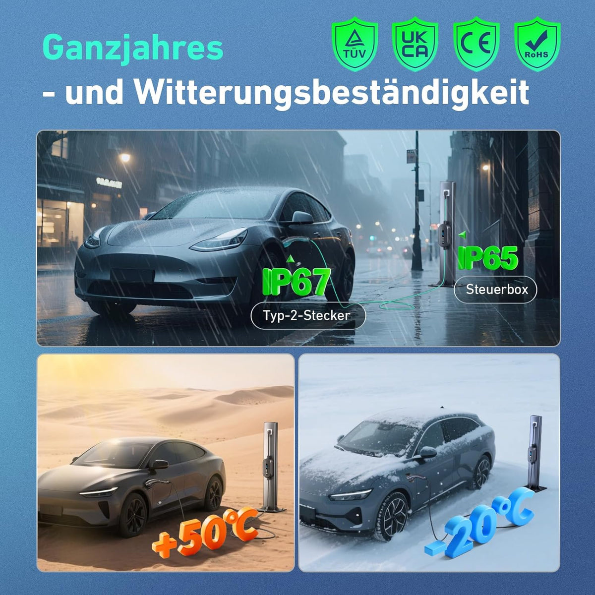 Type 2 Laadkabel – Oplaadkabel Elektrische Auto – EV Laadsnoer – EV Charger Kabel – Schuko Laadkabel – Instelbaar Laadvermogen 3,68 kW – Digitaal Display Met Timer