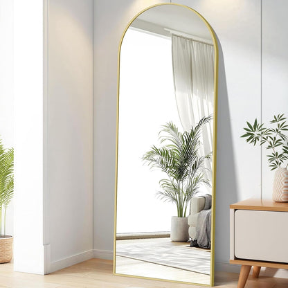 Full-body Spiegel – Staande Spiegel – Wandspiegel – Grote Spiegel – Body Spiegel – 165 x 60 cm – Aluminium Frame Goudkleurig