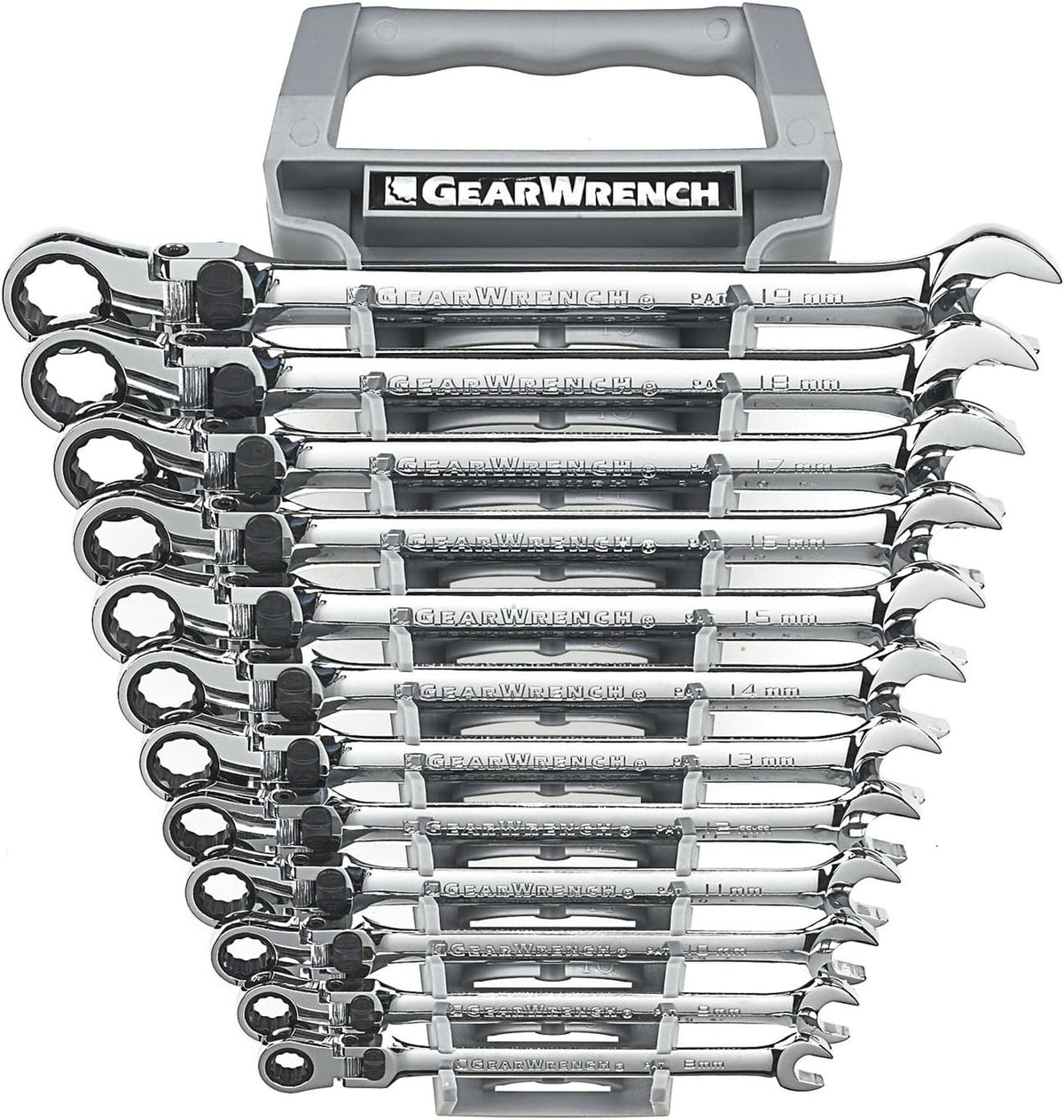 Tandwielsleutel 12 st. 12 Pt. XL Vergrendeling Flex Head Ratcheting Combinatiesleutel Set, Metrisch - 85698