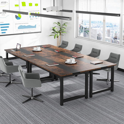 Tribesigns Modern Computer Table, Large Desk Table, Computer Table, Study, Desk, Workplace for Home Office, Rustic/Black (160 * 80cm)